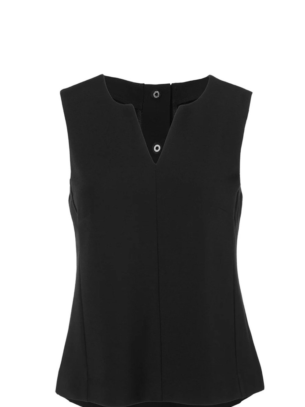 CAbi Snap Black Sleeveless V-Neck Tank Top